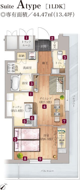 ウエリスオリーブ鵠沼松が岡 間取図