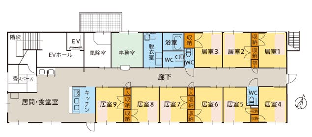 ツクイ都留中津森グループホーム 間取図