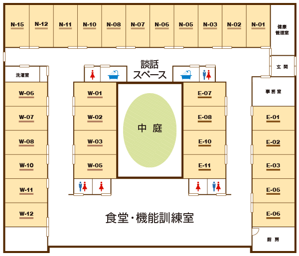 住宅型有料老人ホームうらら富士見 間取図
