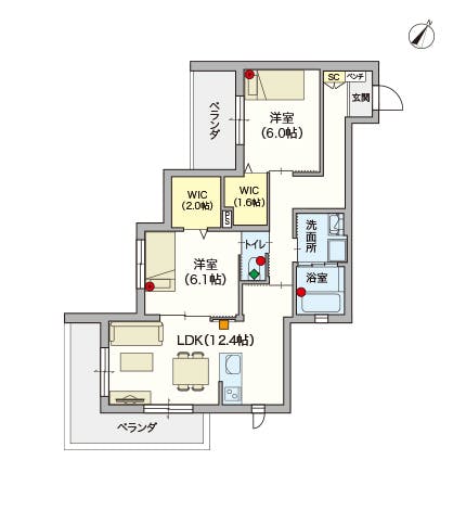 ヘーベルVillage元住吉Ⅱ 間取図