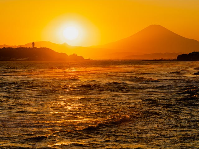 パークウェルステイト湘南藤沢SST 稲村ヶ崎からの夕陽
