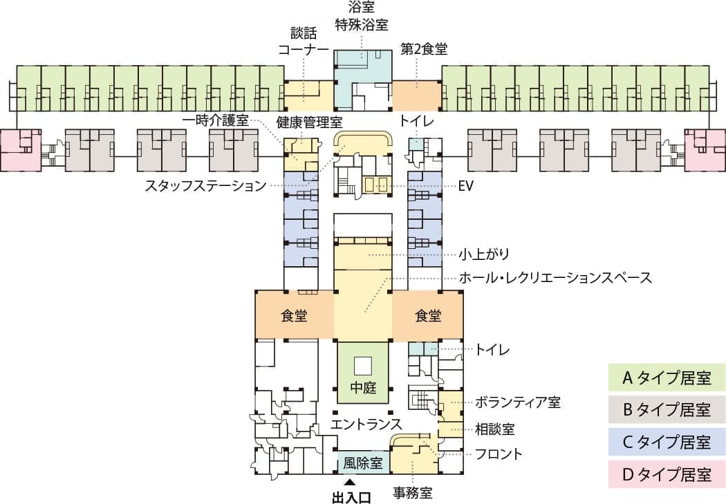 介護付き有料老人ホームかえでの杜 間取図