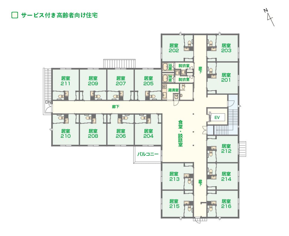エイジフリーハウス京都花園 間取図