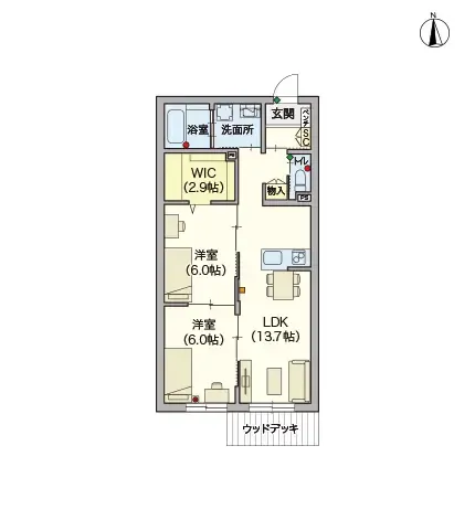 ヘーベルVillage熊野前 間取図
