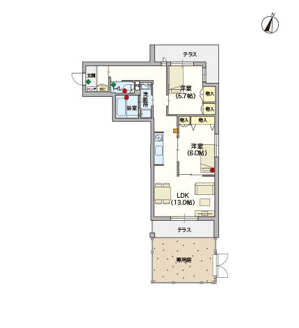 ヘーベルVillage湘南台Ⅱ 間取図
