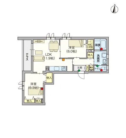 ヘーベルVillage住吉Ⅱ 間取図