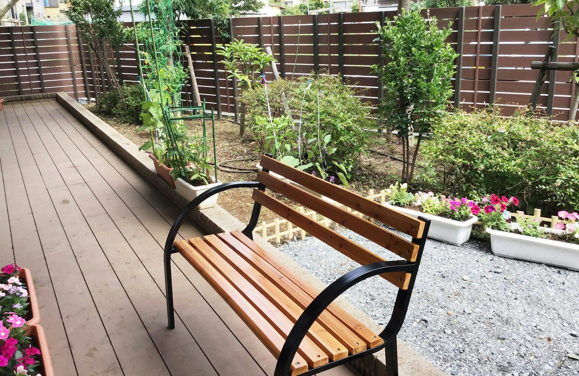 ハーベストさいたま ウッドデッキ