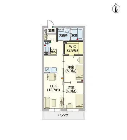 ヘーベルVillage熊野前 間取図
