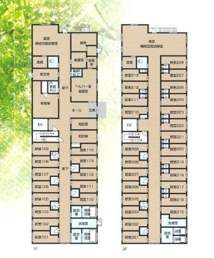 住宅型有料老人ホーム みどりの森下村 間取図