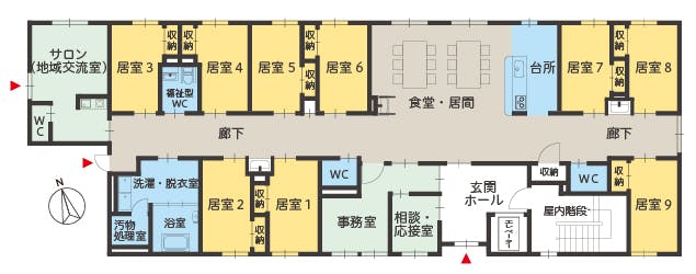 ツクイ京都洛南グループホーム 間取図