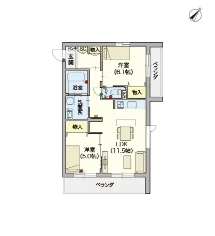 ヘーベルVillageつつじヶ丘 間取図