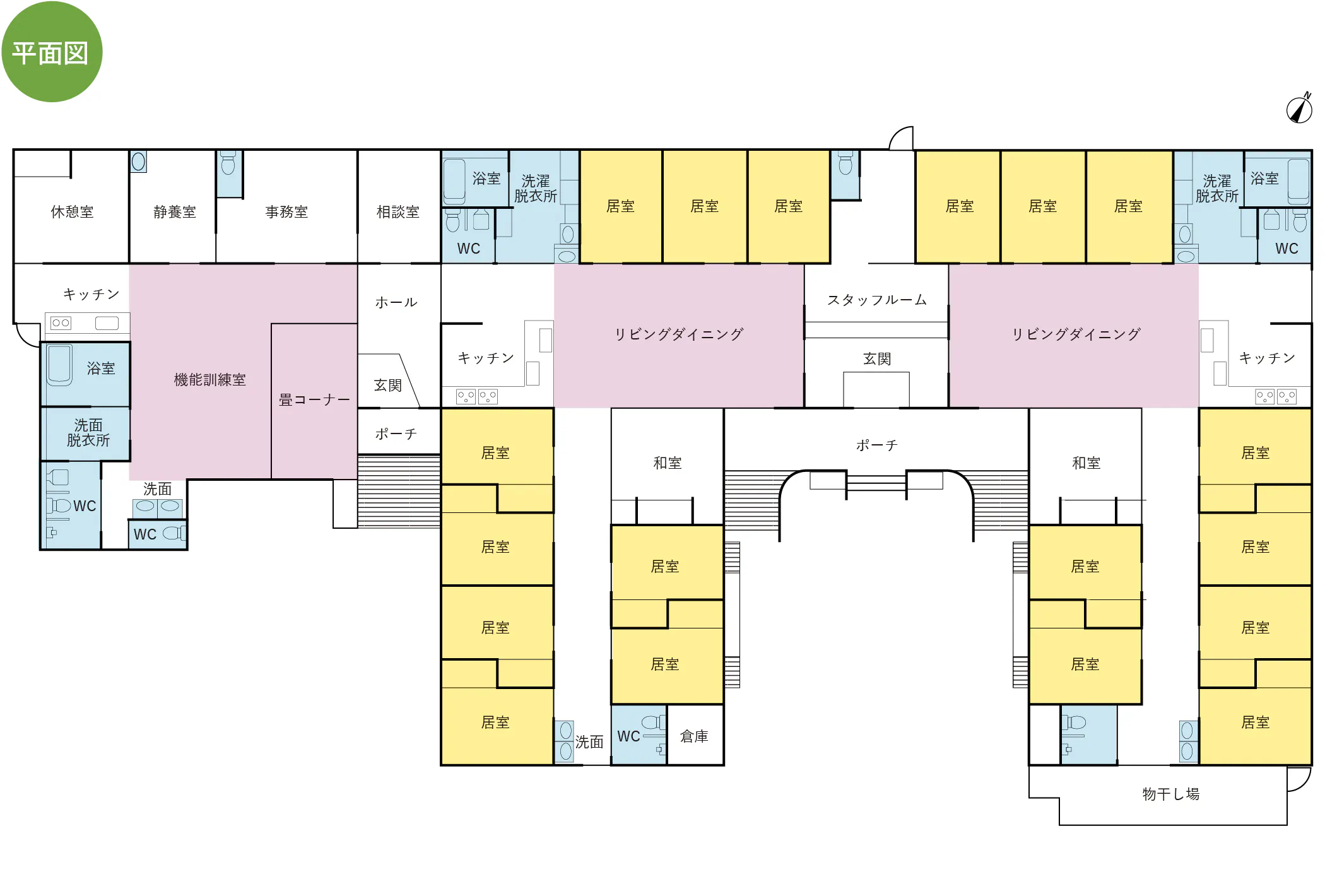 グループホームやわたはまの憩 間取図