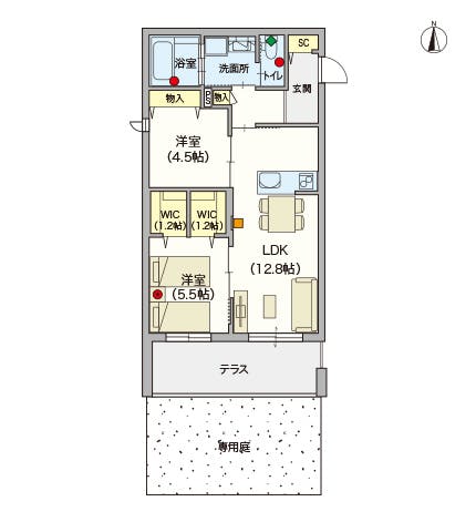 ヘーベルVillage足立六町 間取図