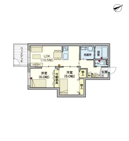 ヘーベルVillage下赤塚 間取図
