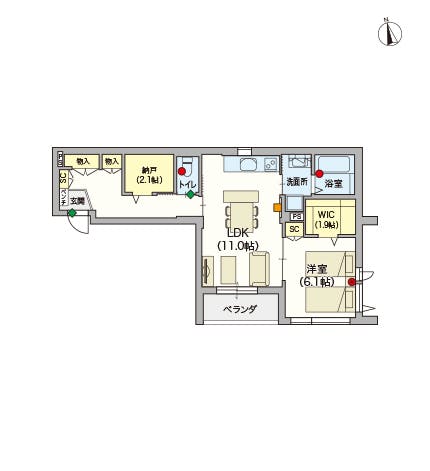 へーベルVillage府中若松 間取図