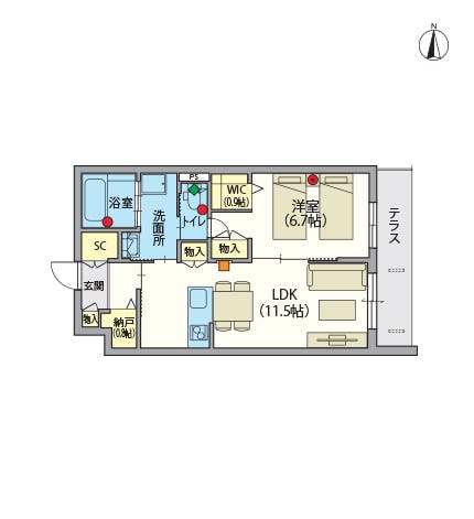 ヘーベルVillage万願寺 間取図