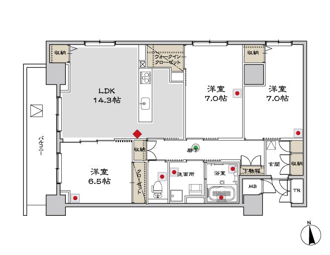 マストクレリアン神楽坂 間取図