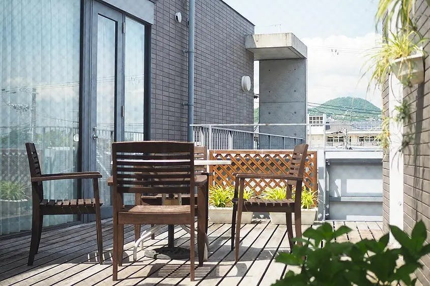 グランダ夙川 3F ウッドデッキ