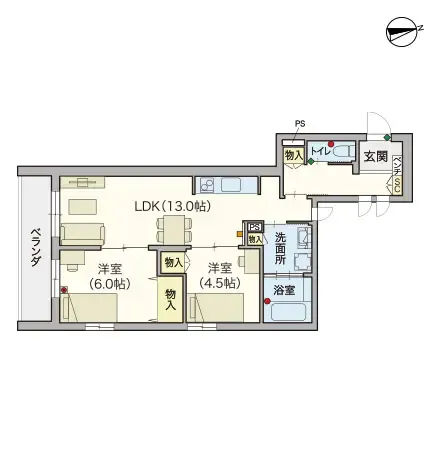 ヘーベルVillageときわ台 間取図