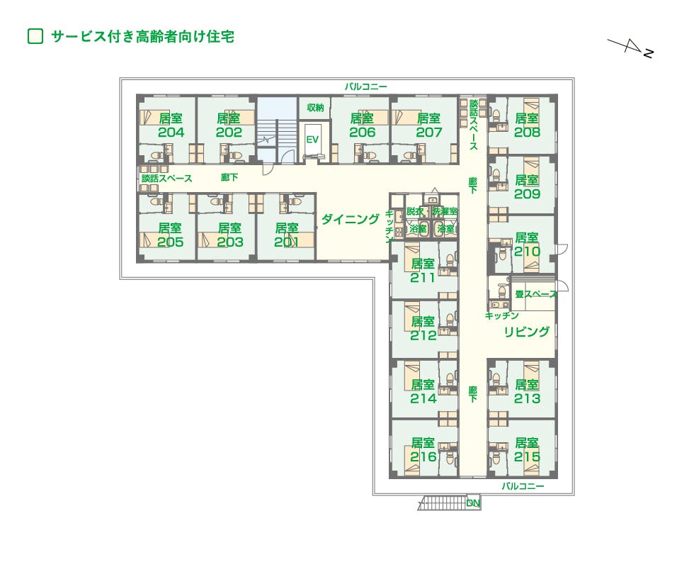 エイジフリーハウス神戸学が丘 間取図