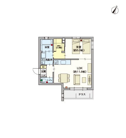 ヘーベルVillage鵜の木 間取図