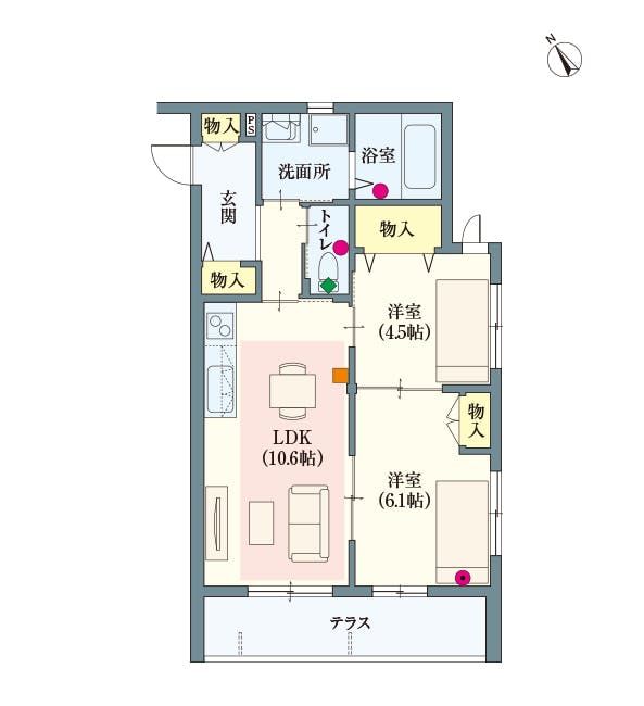 ヘーベルVillage千歳烏山 間取図