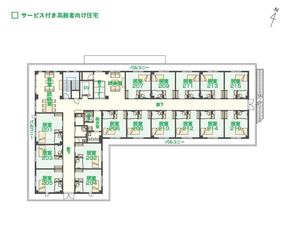 エイジフリーハウス大阪瑞光 間取図