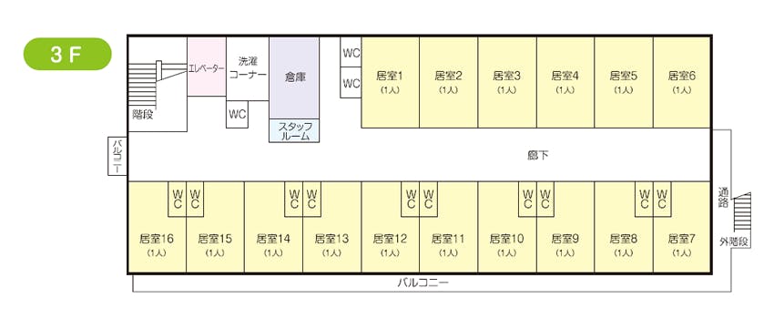 住宅型有料老人ホーム ゆいの郷桃山 間取図