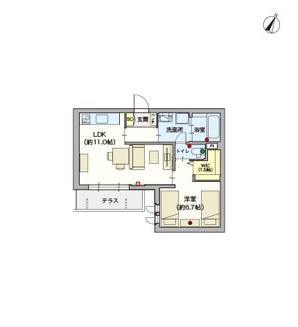 ヘーベルVillage鵜の木 間取図