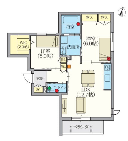 ヘーベルVillage高砂壱番館 間取図
