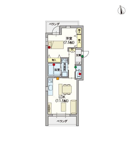 へーベルVillage府中若松 間取図