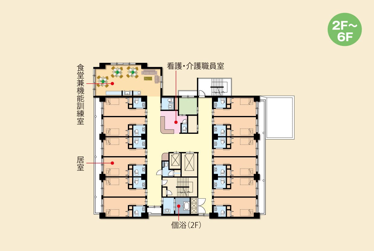 介護付有料老人ホーム ルーブル中崎 間取図
