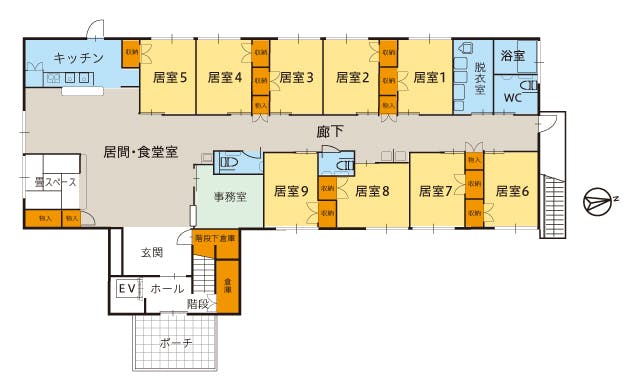 ツクイ 松山南江戸グループホーム 間取図