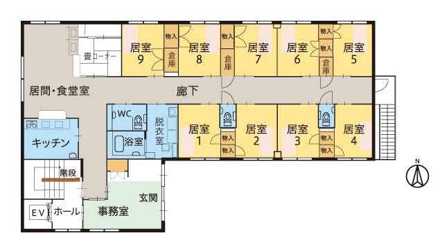 ツクイ伊勢原高森グループホーム 間取図