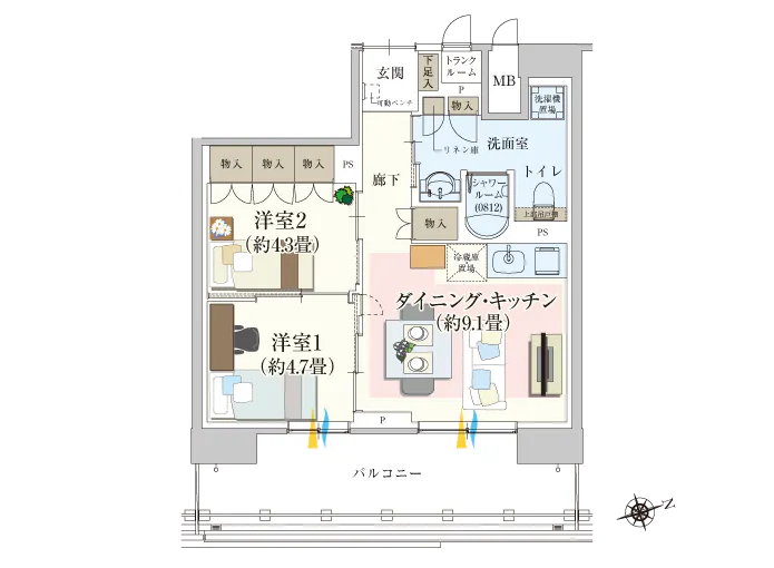 オウカス日吉 間取図