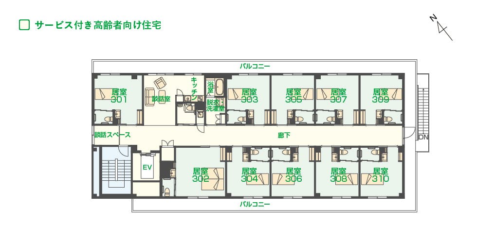 エイジフリーハウス吹田山田西 間取図