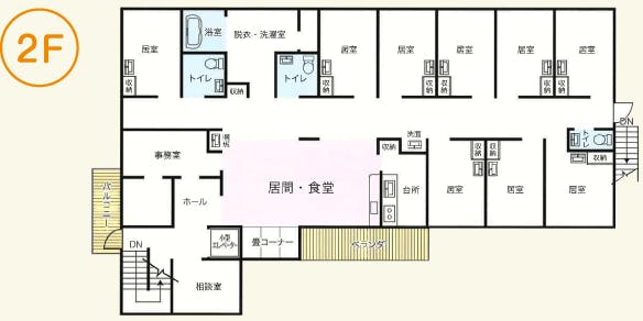 グループホーム彩り坂下 間取図