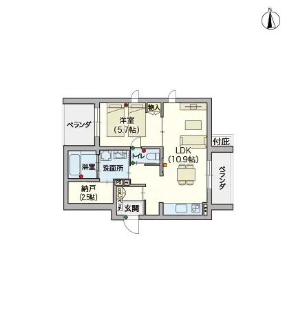 ヘーベルVillage熊野前 間取図