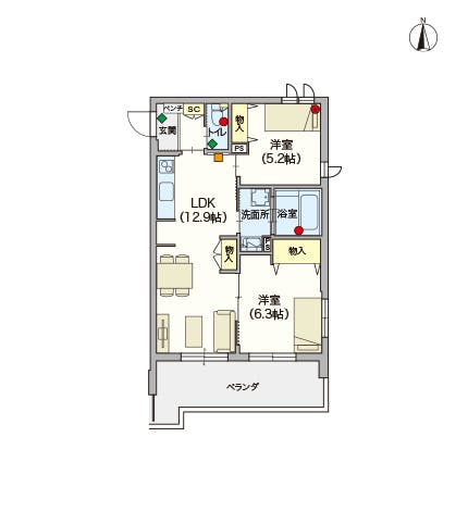 ヘーベルVillage野方 間取図