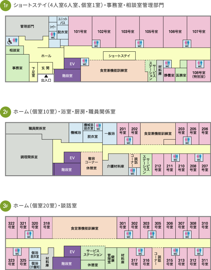 介護付有料老人ホーム しあわせ小山館 間取図