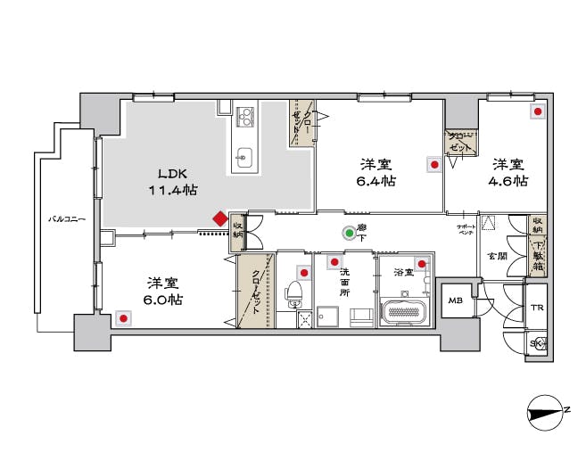 マストクレリアン神楽坂 間取図