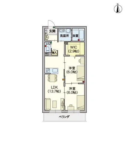 ヘーベルVillage熊野前 間取図