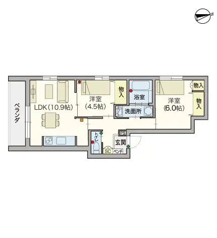 ヘーベルVillageときわ台 間取図