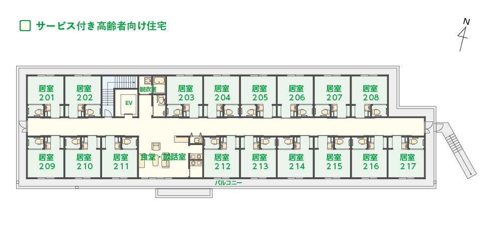 エイジフリーハウス尼崎南武庫之荘 間取図