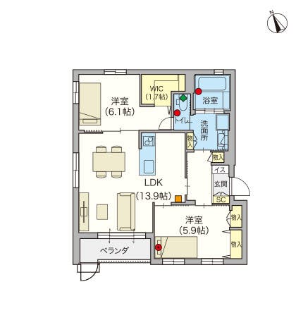 ヘーベルVillage三鷹「武蔵野城山通り」 間取図