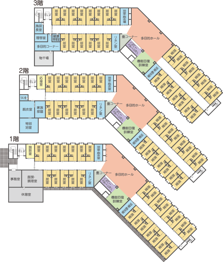介護付有料老人ホームあかしあ大河 間取図