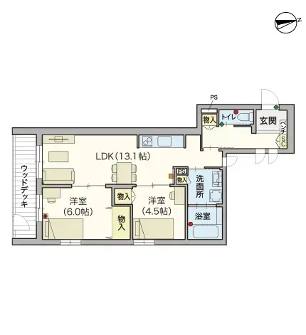 ヘーベルVillageときわ台 間取図
