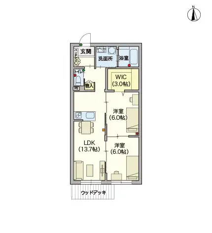 ヘーベルVillage熊野前 間取図