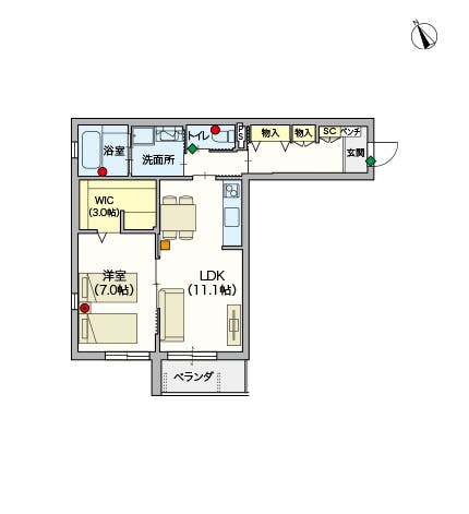 ヘーベルVillage方南町 間取図