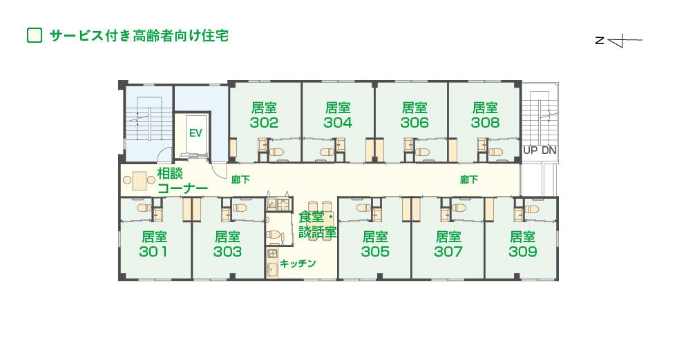 エイジフリーハウス京都四条大宮 間取図